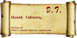 Dusek Taksony névjegykártya